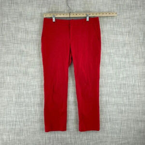 Banana Republic hampton fit Crop Pants Womens 8 Red 4095
